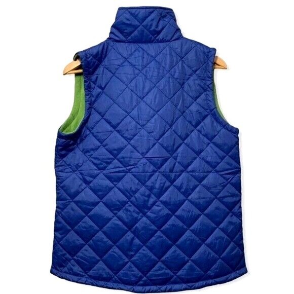 Delta Delta Delta DDD Sorority Fleece Lined Puffer Royal Blue Vest Heart Zip M - Picture 2 of 8